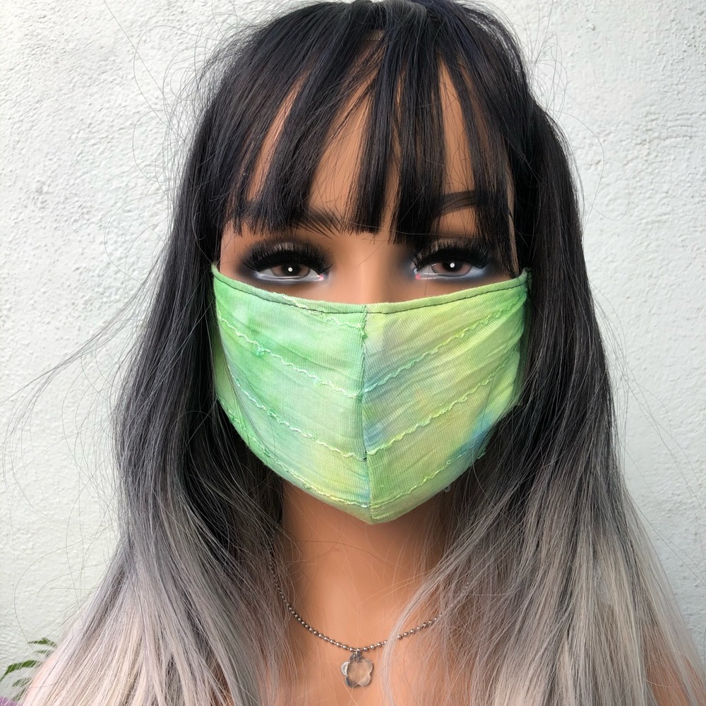 Beautiful Unique Handmade Masks ✨ Tiedye drop 💙💚